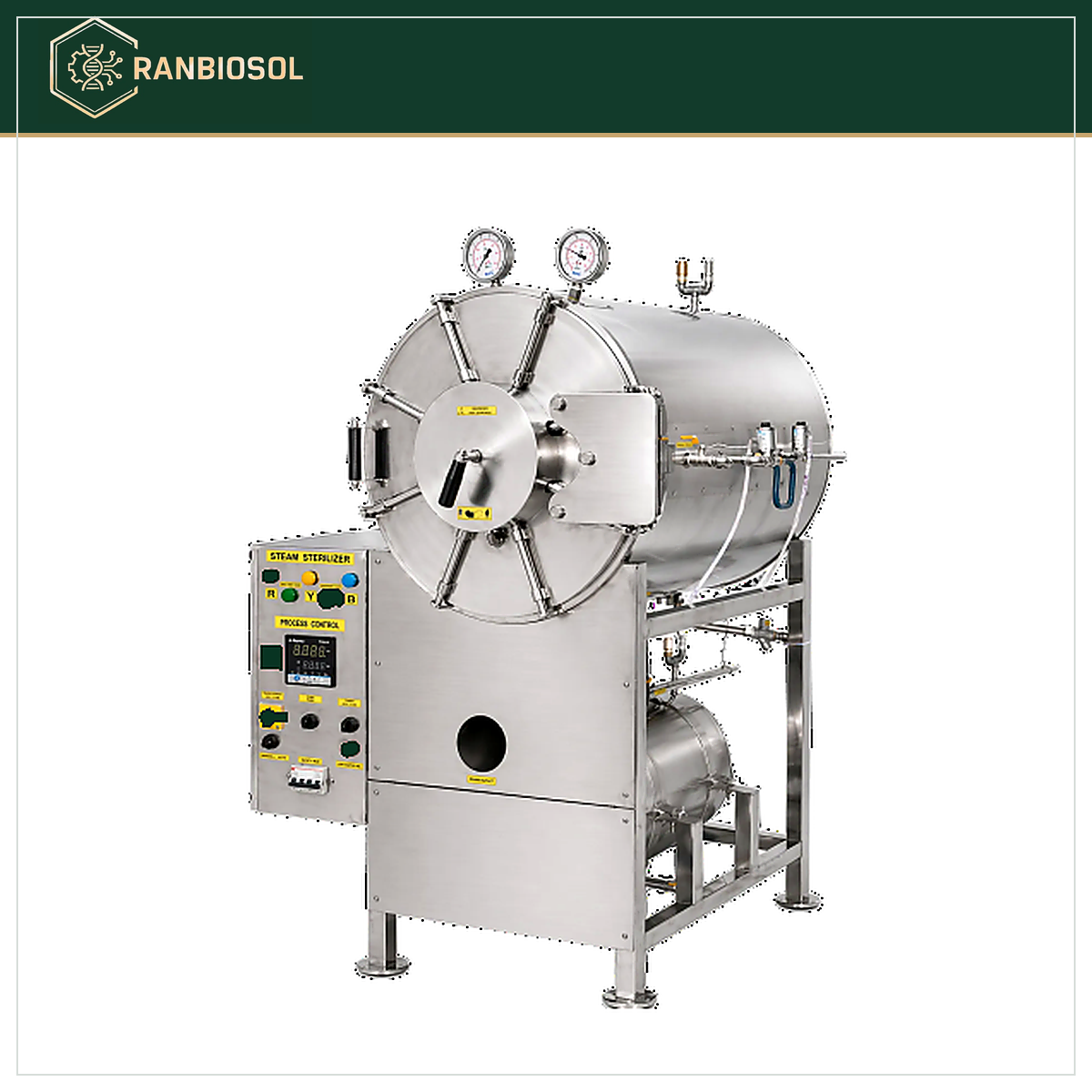 HORIZONTAL CYLINDRICAL H.P. STEAM STERILIZER (SEMI AUTOMATIC DIGITAL MODEL) RBS MSW-104(SAD)