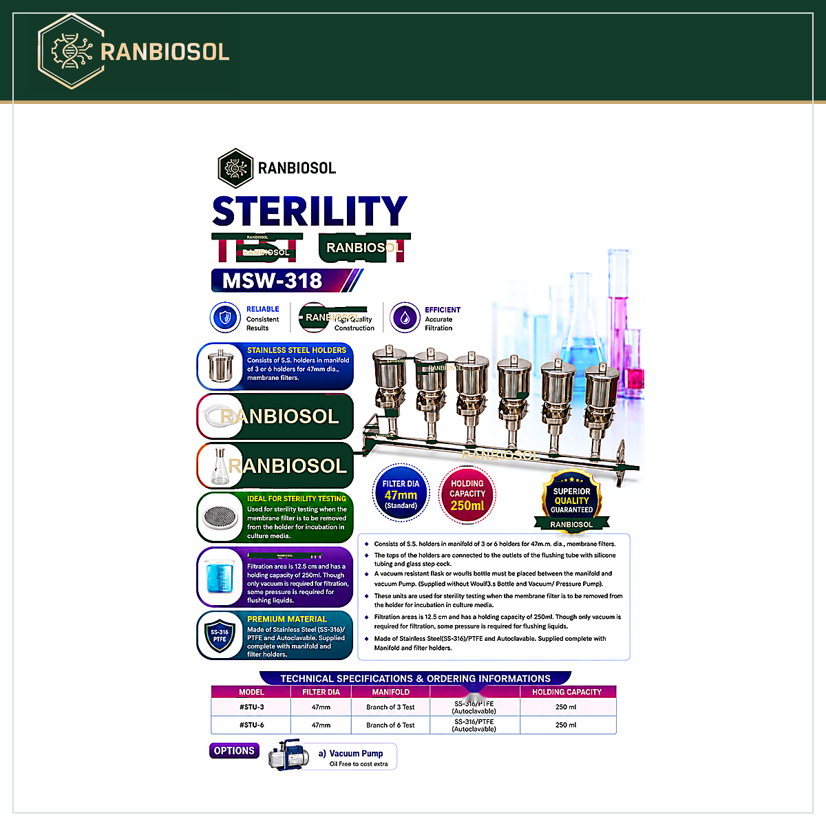 STERILITY TEST UNIT “MAC” MSW-318