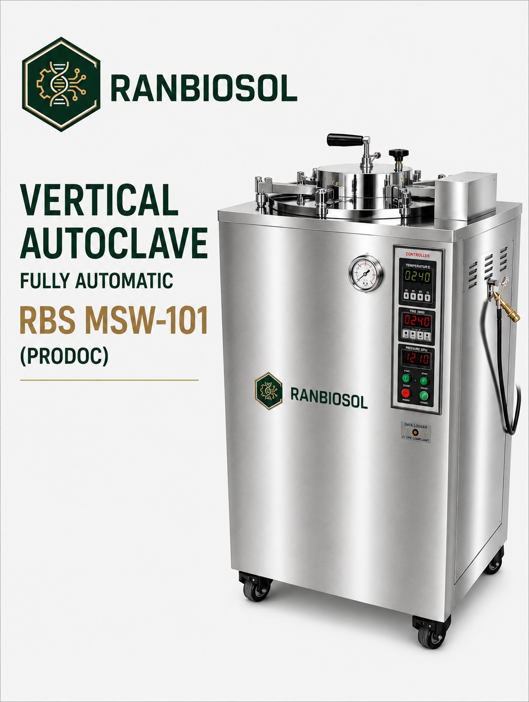 VERTICAL AUTOCLAVE FULLY AUTOMATIC RBS MSW-101 (PRODOC)