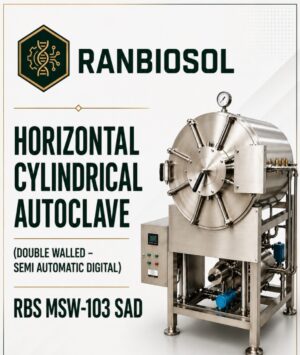 HORIZONTAL CYLINDRICAL AUTOCLAVE (DOUBLE WALLED SEMI AUTOMATIC DIGITAL) RBS MSW-103(SAD)