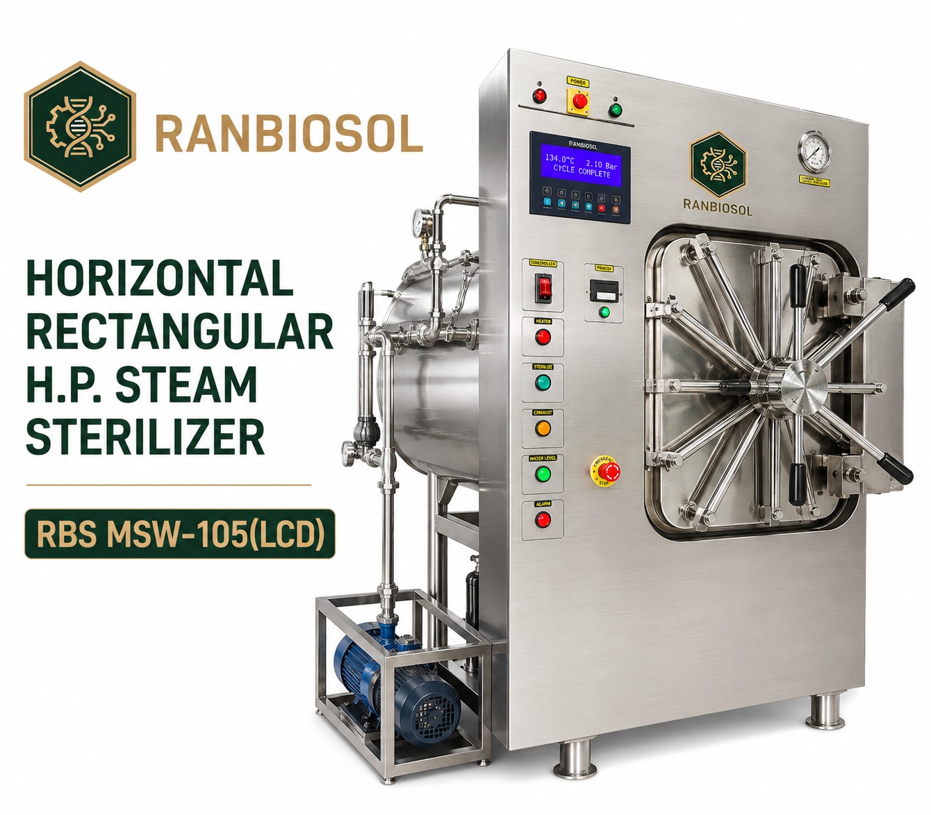 HORIZONTAL RECTANGULAR H.P. STEAM STERILIZER RBS MSW-105(LCD)