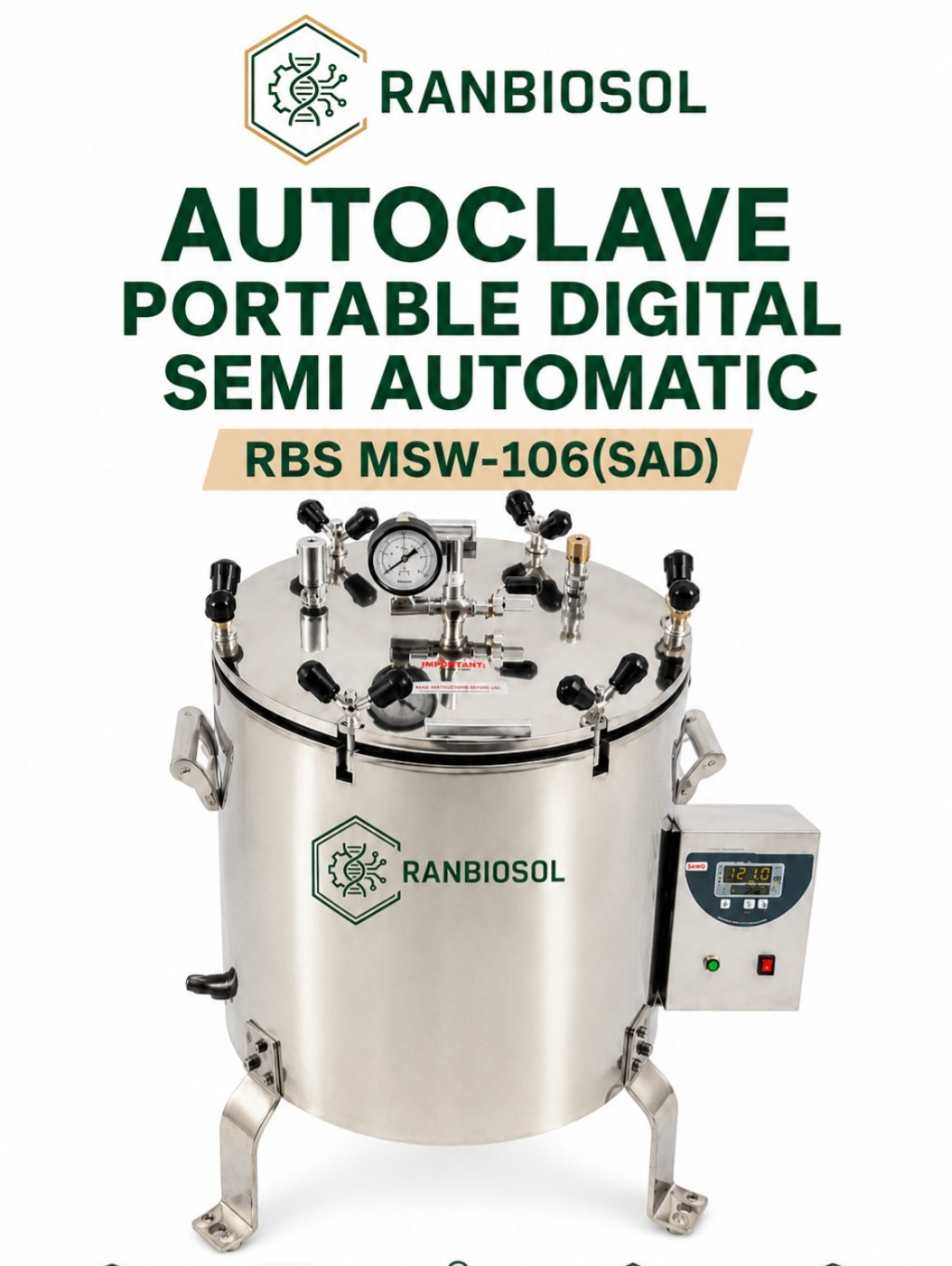 AUTOCLAVE PORTABLE DIGITAL SEMI AUTOMATIC RBS MSW-106(SAD)