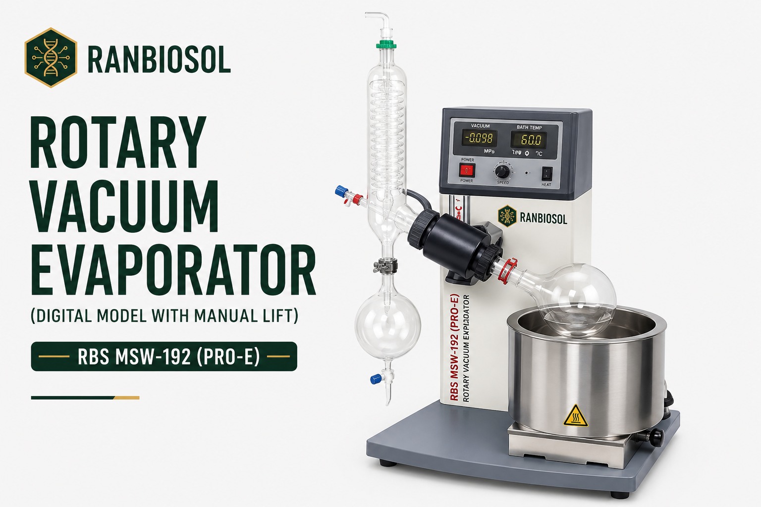 ROTARY VACUUM EVAPORATOR (DIGITAL MODEL WITH MOTORIZED LIFT) RBS MSW-192(PROPLUS)