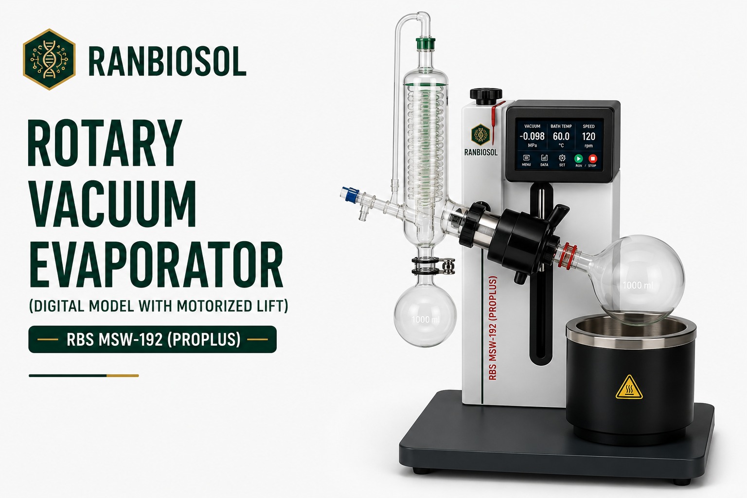 ROTARY VACUUM EVAPORATOR (DIGITAL MODEL WITH MANUAL LIFT) RBS MSW-192(PRO-E)