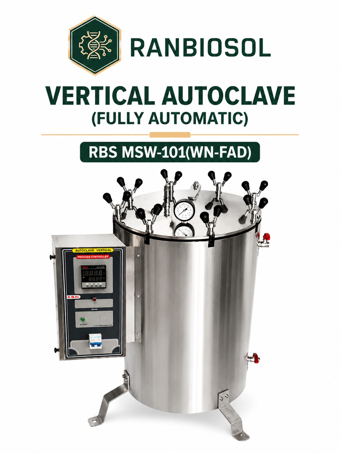 VERTICAL AUTOCLAVE (FULLY AUTOMATIC) RBS MSW-101(WN-FAD)